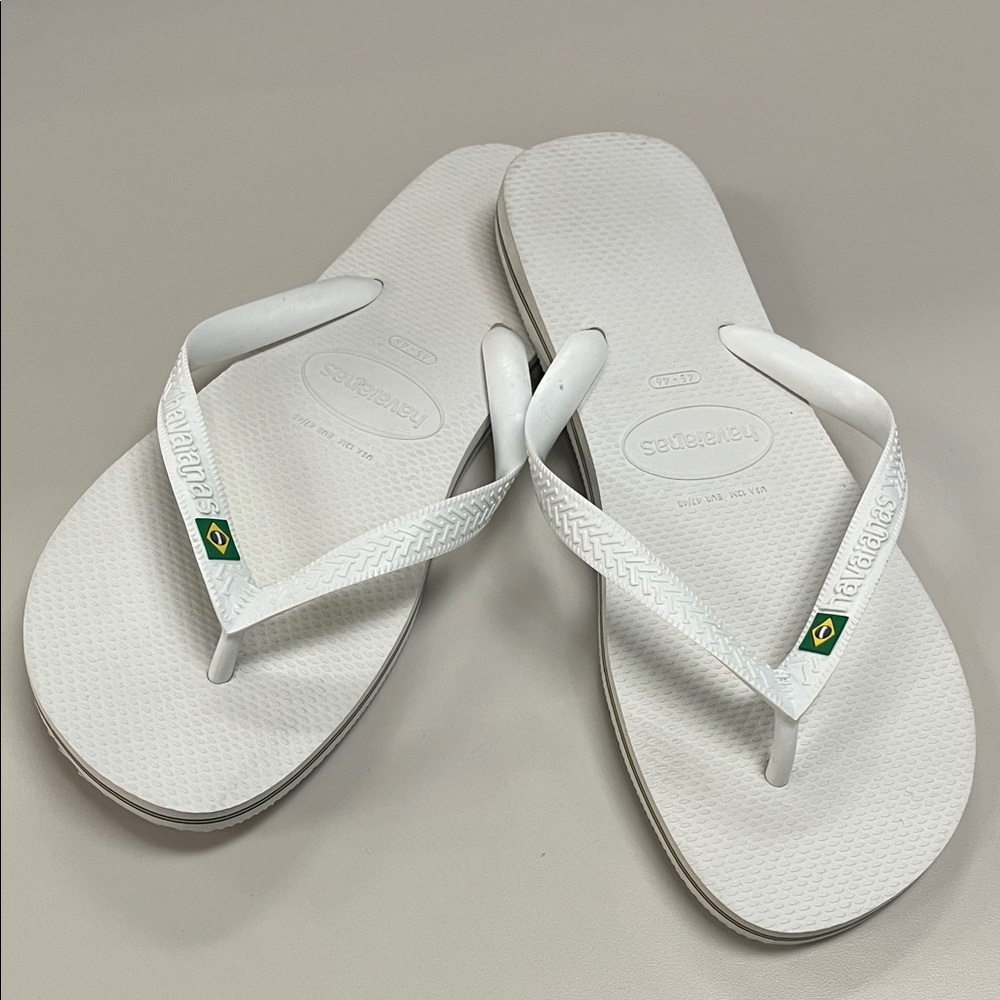 Havaianas Classic White Flip Flops Size 13